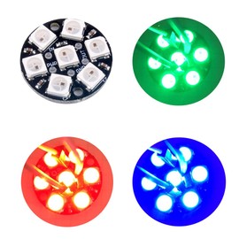 Pack of 2 7 Bits WS2812 5050 RGB LED Ring Lamp 5050 LED Ring Stage Light with Integrated Coloured RGB Ring Driver for Home Lighting Kitchen Bar Home Decoration Stage Geekstory