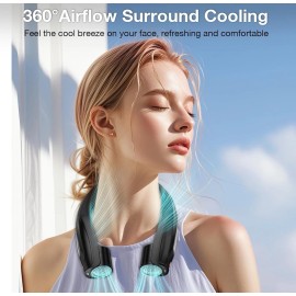 Hionly AI Neck Fan, 6 Speeds Adjustable Portable Personal Fan Rechargeable, 6000 mAh...