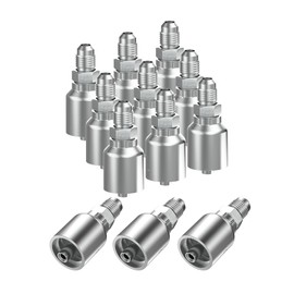12PCS 3/8" JIC 37° Male Hydraulic Hose Fittings, Hydraulic Hose Crimp Fitting Ends for Air Hose Repair Kit
