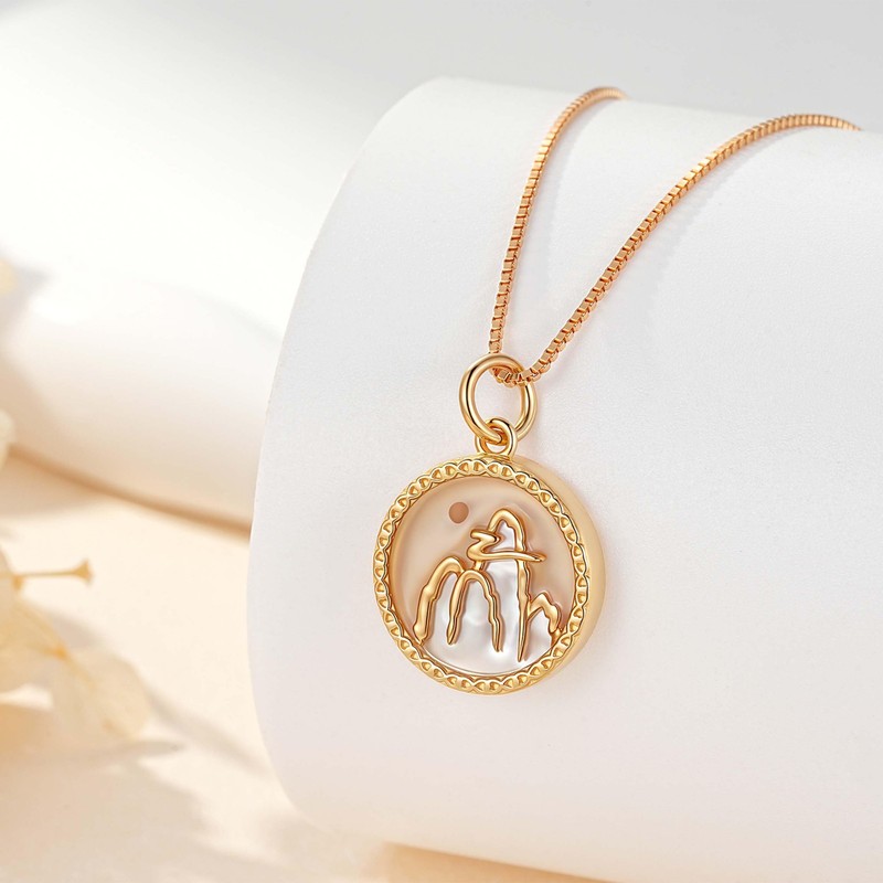 925 Sterling Silver Mustard Seed Necklace for Women Mountains Jewelry