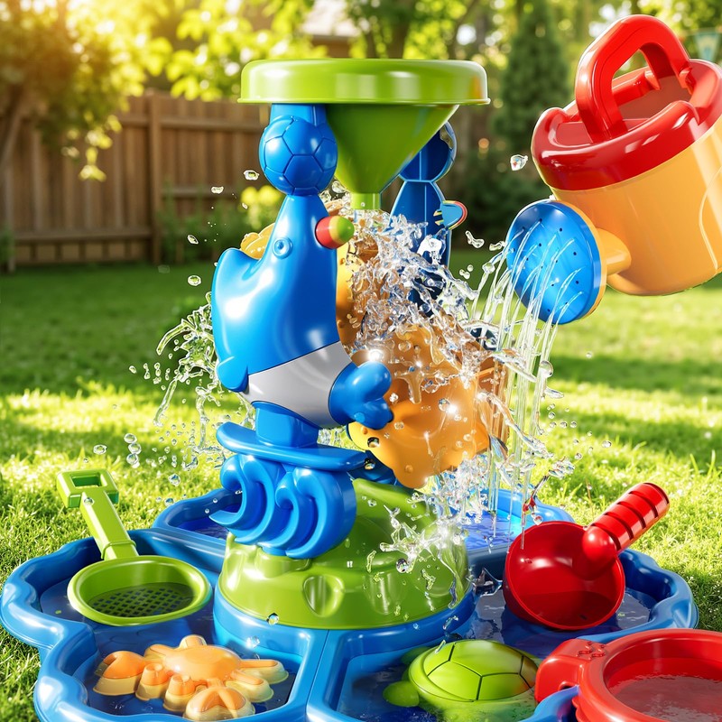 JUKUDAHU Water Table for Kids Ages 4-8 with Water Pump