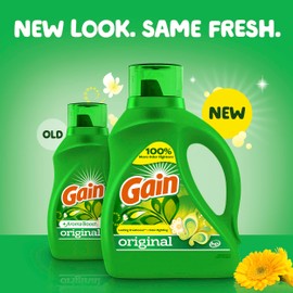 Gain + Aroma Boost Liquid Laundry Detergent, Original Scent, 61 Loads, 88 fl oz, HE Compatible