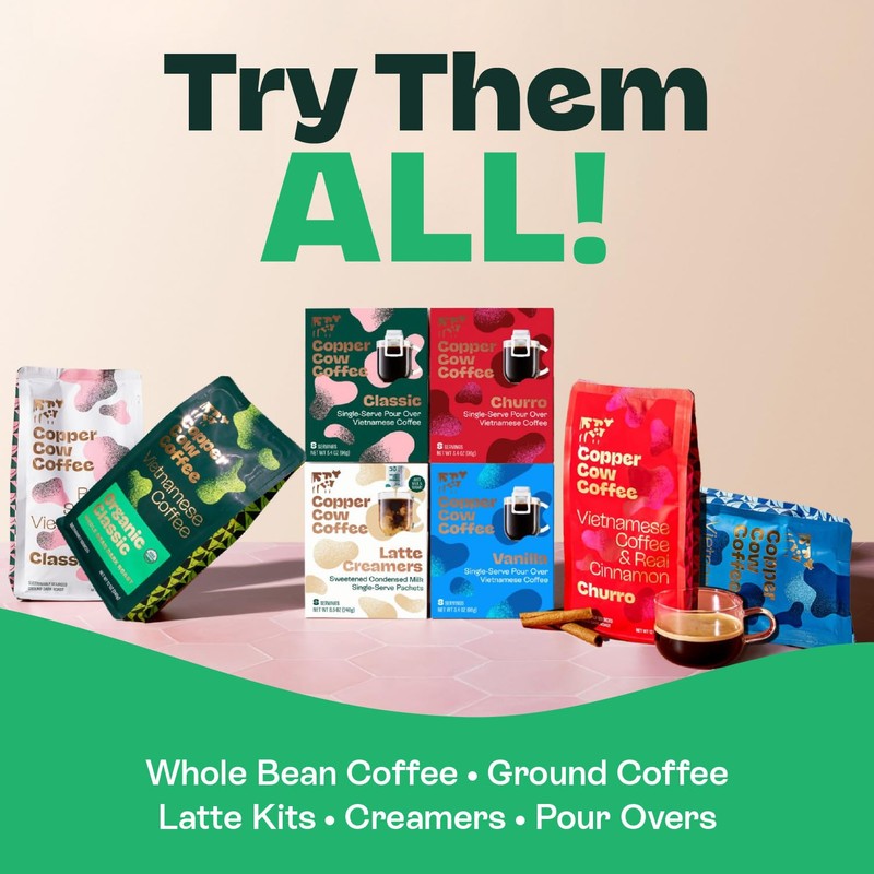 Copper Cow Premium Vietnamese Ground Coffee, 10 OZ | Classic