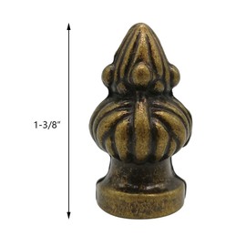 Alamic Lamp Finial Antique Brass Cap Knob Lamp Decoration for Lamp Shade - 2 Pack