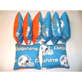 Cornhole bags MIAMI DOLPHINS CORNHOLE BEAN BAGS SET OF 8  BAGGO TAILGATE TOSS GAME REGULATION