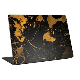 Skinit Laptop Decal Skin Compatible with Universal Laptop 17in (13.8 x 10in) Originally Designed Black and Gold Scattered Marble Design