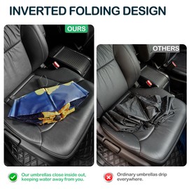 ACEIken Umbrella Reverse Close Folding Windproof Travel Umbrella - Compact and Portable for Easy Carrying with Auto Open-Close - for Men and Women-Sun Flower