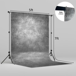Luminora 5x7ft Fabric Gray Abstract Photography Backdrop For Portrait Photo Background Adult Kids Headshot Photoshoot Studio Props Roller Pocket On Top