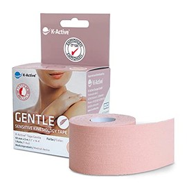 K-Active Gentle Kinesiology Tape, Extra Skin-Friendly, For Sensitive Skin & Allergy Sufferers, Sensitive Kinesiology Tape, 5 cm x 5 m, Skin