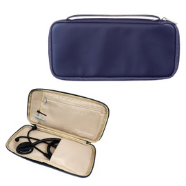 Matsuyosi Stethoscope Case, Stethoscope, Small Items, Goods, Medical, Hospital, Nurse, Clinic, Care, Protection, Compact, Portable, Cushion Type, Simple, Stethoscope Accessory (Navy)