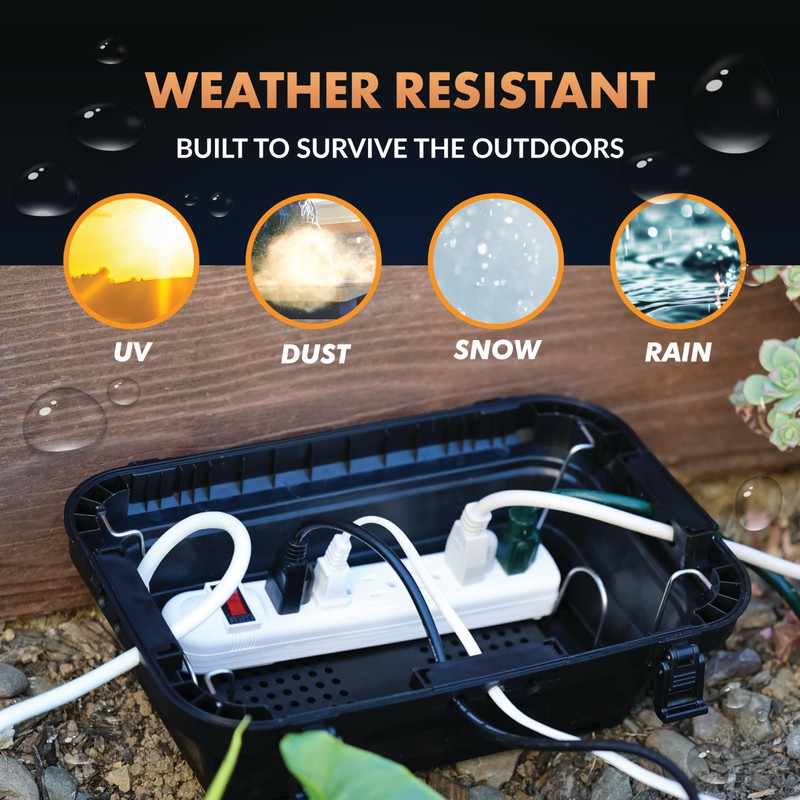 Newhouse Electric Outdoor Waterproof Electrical Box for Outlets CJB11-BK, 13.8