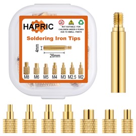 8 Pcs Heat Set Insert Tool Soldering Iron Tips M2 M2.5 M3 M4 M5 M6 M8 Thread Inserts for Plastic and 3D Printing
