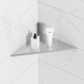 Neodrain Corner Shelf Shower Shelf Stainless Steel Shower Basket Built-in Shower Basket for Bathroom Shampoo Holder Brushed