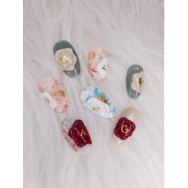  Sealing Nail Series Handmade Nail Tips - Short Oval /  씰링네일시리즈 수제네일팁 - 숏오벌