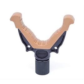 Soft Rubber Tripod V Yoke Rest w/Dual 1/4-20 3/8 Camera Threads and 360 Degree Free panning Ball Bearing Base for Shooting Stick