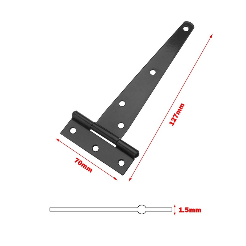 YINETTECH T-Strap T-Strap 5" Heavy Duty Shed Hinge Set for