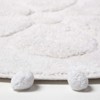 HOMESCAPES Cotton Flower Bath Mat White Super Absorbent Floral Tufted