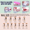 Long Press on Nails, Black French Tip Long Nails, Fake/False