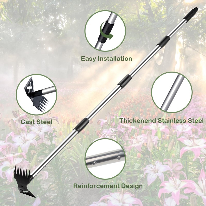 NICOFPHY Weed Puller Tool with Long Handle - 60" Manual