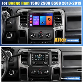[8 Core 4G+64G] Android 13 Car Stereo for Dodge Ram 1500 2500 3500 2013-2019 with Wireless Apple Carplay Android Auto,9'' HD Touchscreen Dodge Ram Radio with WiFi,GPS/Bluetooth FM/RDS +Backup Camera