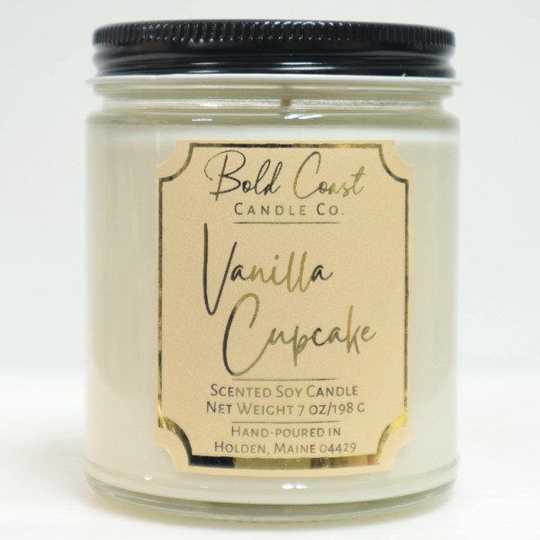 Vanilla Cupcake Scented Soy Wax Candle, 7 oz Candle, 60+