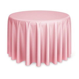 Lann's Linens - 120" Round Premium Tablecloth for Wedding/Banquet/Restaurant - Polyester Fabric Table Cloth - Pink