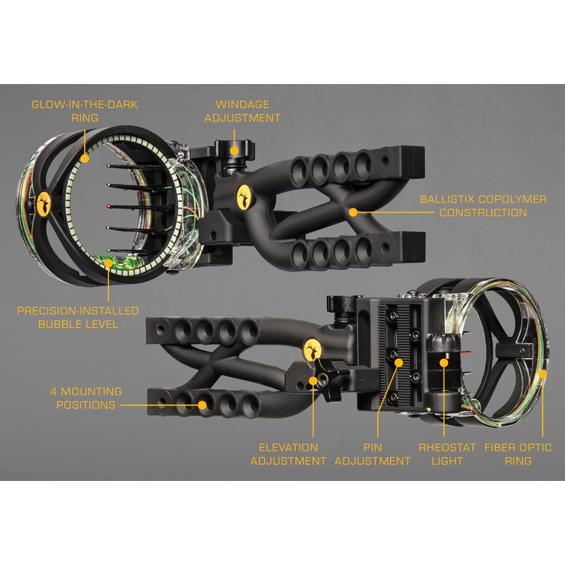 Trophy Ridge Cypher Archery Bow Sight - .019 Fiber Optic