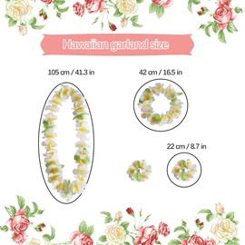 duoyif duoyif Hawaiiketten Hawaii Blumen Kette Blumenketten Hawaiian Kette Haarband Armbänder Hula Lei Hawaiiketten Blumenkette Für Hochzeit Cheerleading Fußball Jubelnde Sportspiele Strandpartys (O weiß)
