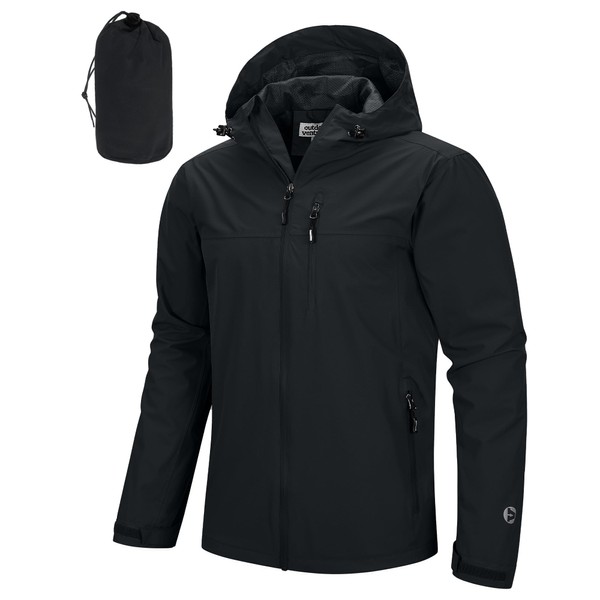 Outdoor Ventures Rain Jacket Men's Waterproof Breathable Packable Bicycle Jacket