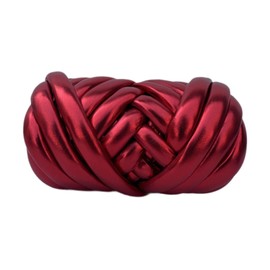 Vaveren Cotton Polyester Chunky Yarn Tube Giant Yarn Length 15M Soft Weight Yarn Jumbo Tubular Yarn for Macrame Weaving Hats Tapestry, Red