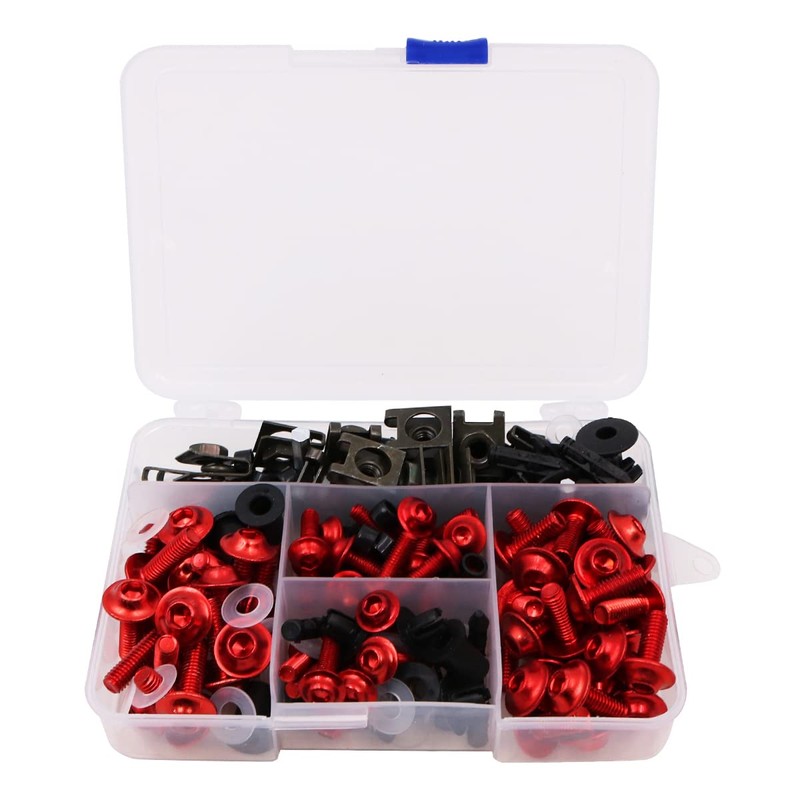 Tiardey Universal 177Pcs Motorcycle Fairing Bolts & Nuts Kit Bodywork