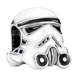 ZURWTCH Star War series Dangle Charms Fit Women Bracelet Necklaces Fashion Gifts 925 Sterling Silver DIY Jewelry (Stormtrooper Helmet Charm 0597)