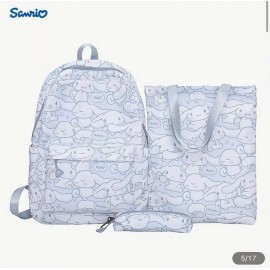 Sanrio Cinnamoroll Patterned BackPack, Bag, And Pencil Bag White Back To School