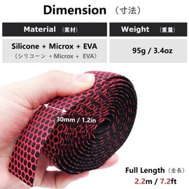 JEELAD Bike Handlebar Tape Bicycle Bar Tape Soft Non-Slip EVA Cycling Handle Wraps with 2pcs Bar End Plugs for Most Bike (#A - Blue - 2 Rolls - Honeycomb)