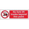 V Safety No Fork Lift Trucks Beyond This Point Sign