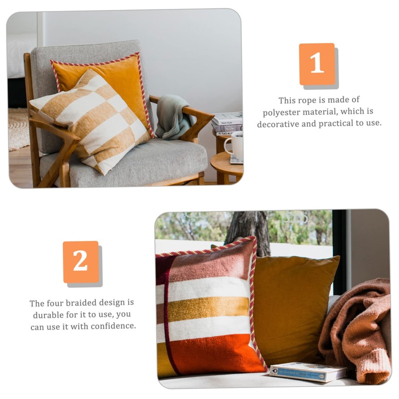 Operitacx Sofa Cushion Edges Piping Embellishment Pillow Lace Rope Macrame