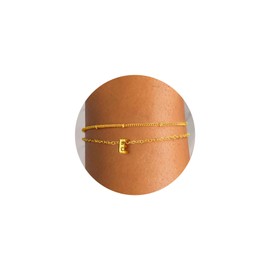 Turandoss Gold Bracelet for Women Girls - Dainty 18k Gold Bracelet, Anniversary Birthday Gifts for Women Wife Girlfriend, Layered Letter Initial E Charm Bracelet Jewelry for Women Trendy
