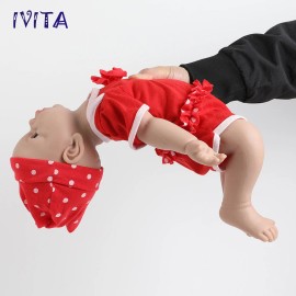 IVITA 17" Silicone Baby Boy and Girl Newborn Full Body Silicone Reborn Doll - Girl Doll
