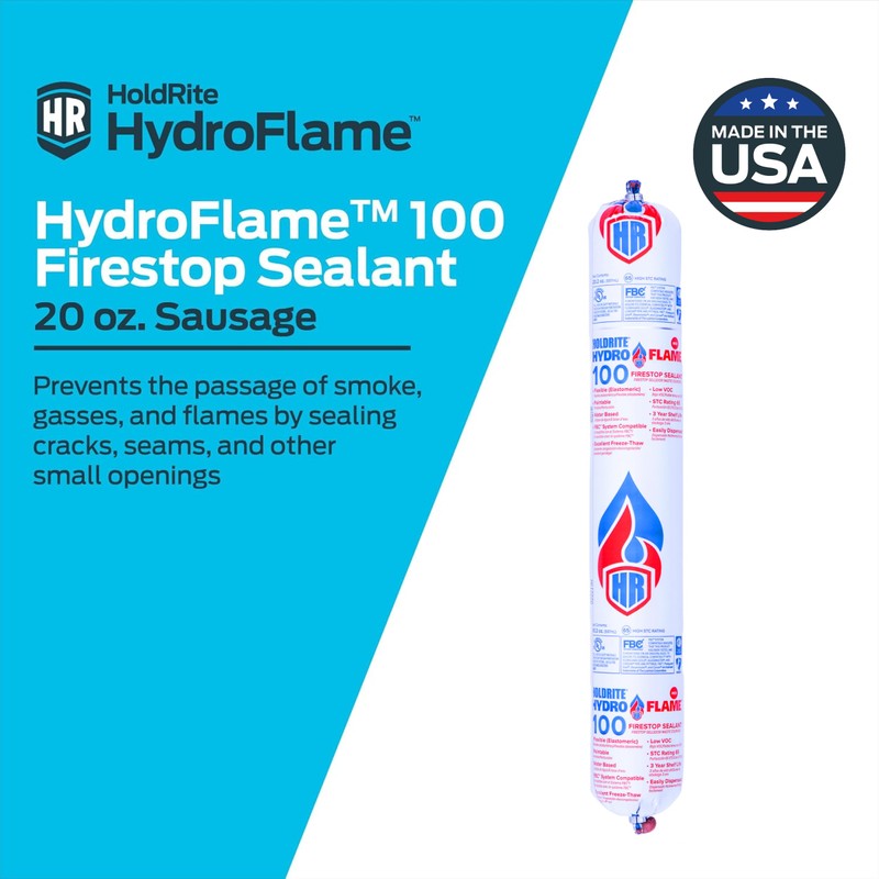 HoldRite HydroFlame 100 Firestop Sealant, 20.2 Ounces, Elastomeric Water Based,
