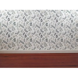MiniatureCrush Dollhouse Wallpaper Vines and Berries Greens Cream 1:12 Scale MiniatureCrush