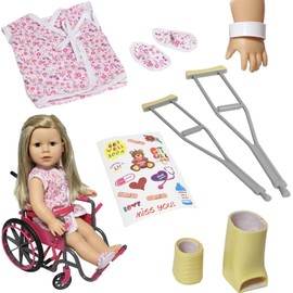 The New York Doll Collection Doll Wheelchair Set with Accessories for 18 Inch Dolls + Bonus Accessories