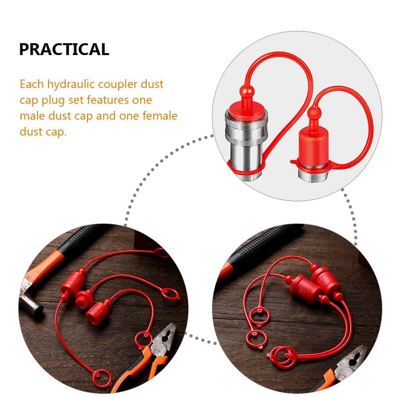 SOLUSTRE 2 Sets Plug Dust Cap Hydraulic Caps Coupler Hydraulic