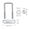 sourcing map Square U-Bolts 1-5/8"(40mm) Inner Width 120mm Length Carbon