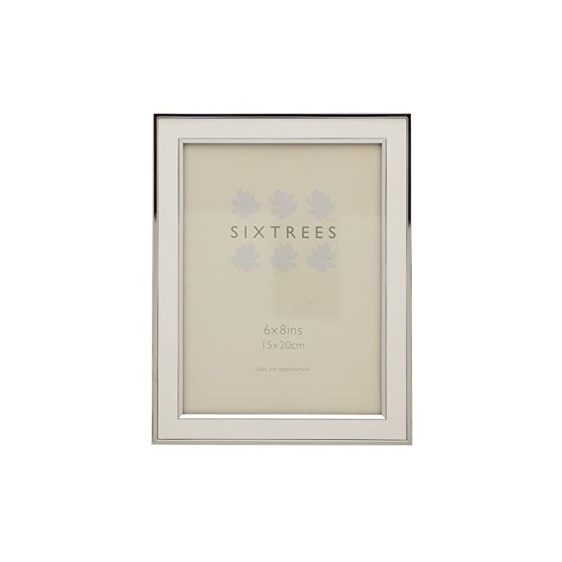 Sixtrees Abbey White 2-103-68 Polished Silver photo frame with lacquered