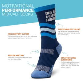 Gone For a Run Inspirational Athletic Running Socks | Mid-Calf | Bad Mother Runner | Royal Blue