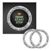 Kewucn 2 PCS Bling Crystal Double Rhinestone Car Engine Start