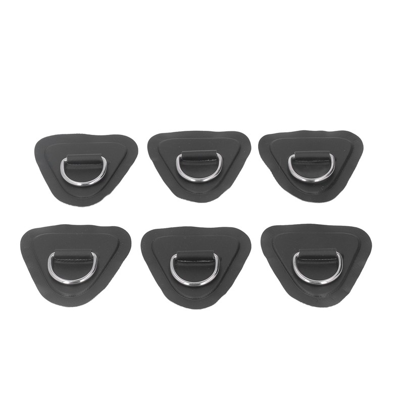 6Pcs PVC D Ring Patch Elastic Rope Set Stainless Steel