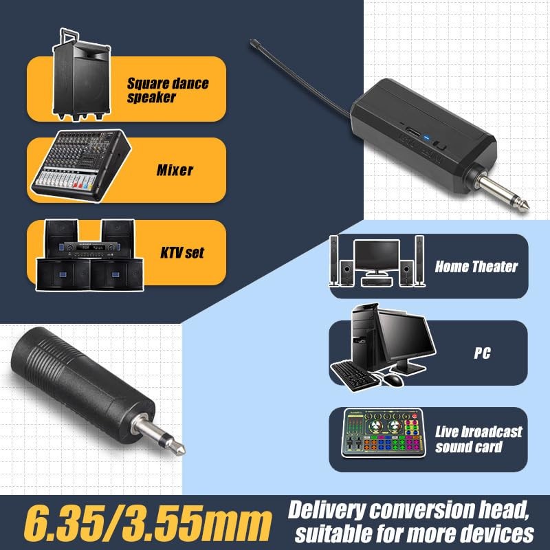 HUACAM Wireless Karaoke Microphone, 8-Hour Battery Handheld Mic with Recharging