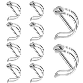 sinzau Folding Pipe Pins, 8 x 50 mm with Snap Closure, Pack of 10 Stainless Steel Folding Cotter Pins, Splint, Safety Pin, for Farm, Lawn, Garden, Silver