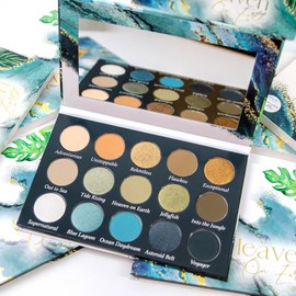 Sydney Grace Heaven on Earth, Green, Gold, Blue 15 pan Eye Shadow Palette, Mattes and Shimmers  Makeup - Color: Deep